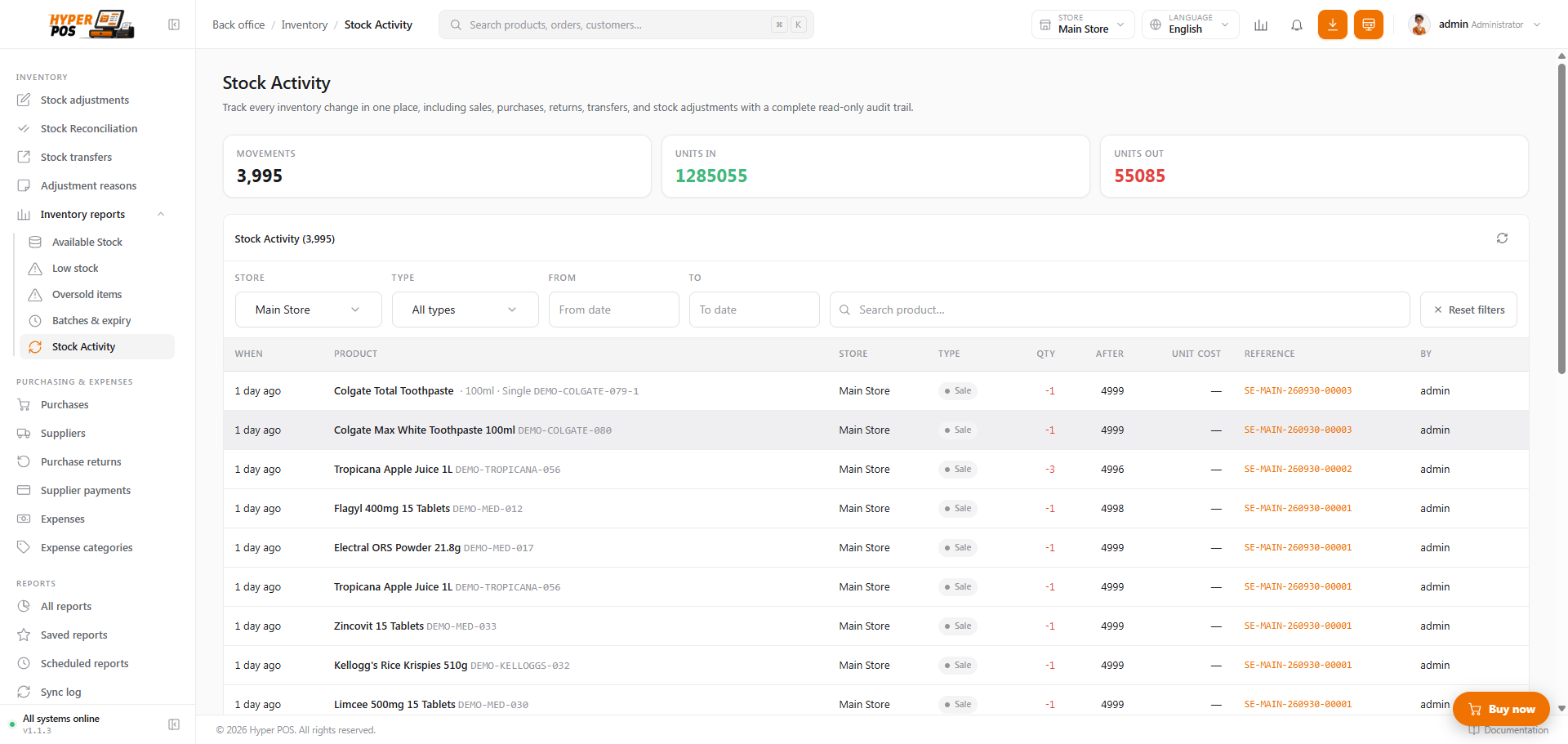 Stock in sync across every store